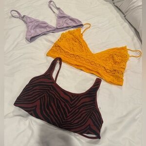 Lot of three free people bralettes